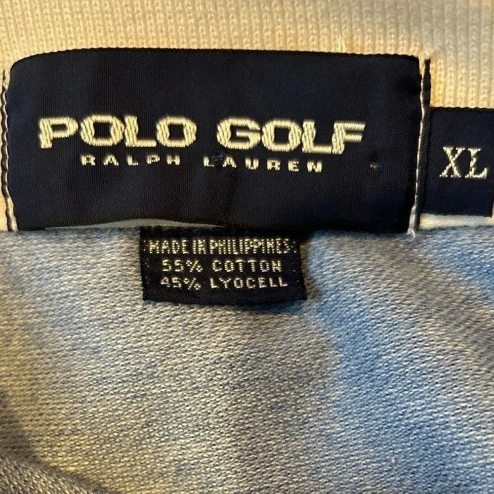 Polo Golf Ralph‎ Lauren Button Up Shirt XL Blue Contrast Collar Lyocell Blend
